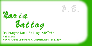 maria ballog business card